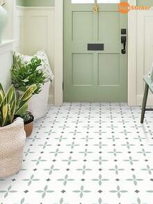 SUPSTICKER 12PCS Moroccan Tile Look Floor Stickers, Peel And Stick Waterproof Removable PVC Decals For Kitchen, Laundry Room, Entryway, 4 Styles - Multicolor - View 4