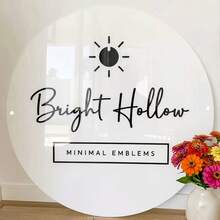 1pc Customizable Acrylic Sign, 1pc Customizable Matte Black & White Acrylic Sign, Wall-Mounted Entrance Signage, For Commercial Use, Customizable Text And Logo - Multicolor - View 4