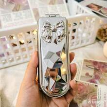 2-In-1 Foldable Comb With Mirror - Cute Bow Design, Portable Mini Air Cushion Brush Suitable For Travel, Wallet And Handbag, Great Gift For Girls - Multiple Styles - View 9