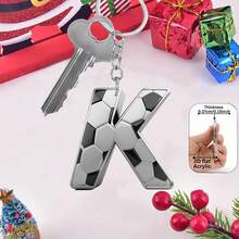 Móc khóa chữ cái bóng đá thiết kế phẳng 2D, dành cho cầu thủ và người hâm mộ bóng đá, có logo đội và tên cầu thủ - Quà tặng chủ đề bóng đá bằng acrylic, thích hợp làm quà tặng tiệc tùng, phụ kiện túi xách, móc khóa tập luyện/thi đấu và vật dụng trang trí, được chế tác với thiết kế phẳng 2D, là món quà dành cho mẹ, cha, lễ tốt nghiệp và giáo viên. - Móc khóa chữ cái hình quả bóng đá - Xem 16