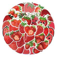 55PCS Strawberry Stickers Aesthetics Stickers Scrapbooking, Diary, Laptop, Bumper, Skateboard, Water Bottle, Computer, Phone Greeting Cards, Photo Albums, Furniture, Stickers - Random Style - View 2