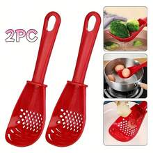 Multi-Functional Long Handle Cooking Spoon - Potato Masher, Rice Scoop, Vegetable & Fruit Crusher, Strainer, Grinder For Ginger & Garlic, Egg Beater, Egg Separator, Garlic Crusher, And Frying Pan Spatula - Multicolor - View 9