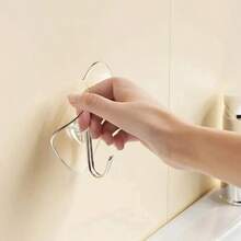 50 piezas Ganchos de pared con forma de corazón, Ganchos transparentes con forma de corazón, sin necesidad de perforación. Adecuado para baño, cocina, puertas de vidrio y gabinetes - Ganchos impermeables para llaves, toallas, abrigos; Ganchos superiores prácticos; Ganchos de estantería de almacenamiento multifuncional, Ganchos prácticos - Multicolor - Ver 8