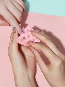 200/400/600pcs Square Cotton Pads, Nail Polish Remover Wipes, Eyelash Glue Bottle Mouth Cleaning Wipes, Nail Art Tools Box - Multicolor - View 7