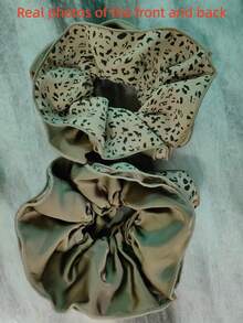 1pc Oversized Leopard Print Scrunchie, Soft Fabric Hair Tie, 15cm Diameter, Fashionable Hair Accessory, Essential For Daily Wear, Parties, Travel, Back To School, Limited Edition Hot Seller - Multiple Styles - View 11