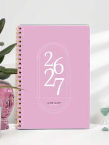 BUBU 1本 2026-2028 週計畫與月計畫螺旋裝訂筆記本，學術約會簿日程日誌，提升生產力，適用於居家、學校與工作使用，A5尺寸，返校用品、辦公用品、學校用品，教師禮物、男士禮物 - 粉色 - 查看 7