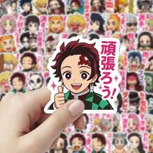 100pcs : Kimetsu No Yaiba Character Stickers, Tanjiro, Nezuko, Butterfly Pillar Figures, Anime Cartoon Decal Stickers For Luggage, Fridge, Laptop - Multicolor - View 8