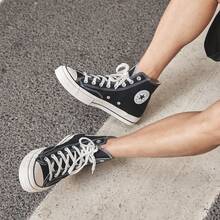 Converse男鞋女鞋2026春季新款1970s復古經典三星標高筒帆布鞋情侶板鞋運動休閒鞋162050 - 黑色 - 查看 2