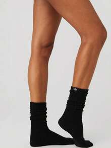 Alo Yoga Alo Unisex Scrunch Socks - màu đen - Xem 2