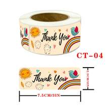Cartoon Design Thanks Stickers - Long Rectangular Adhesive Labels For E-Commerce Transportation, Small Business Orders, And Sealed Bags - CT-04 - View 10