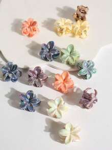 50/30/20pcs Fashionable Versatile Colorful Floral Hair Clips, Minimalist Cute Bangs Side Clips, Suitable For Driving, Parties, Vacations, Outings, School, Great Gift For Girls And Best Friends Summer Hair Accessories Beach Claw Clips Vacay Flower Clips Summer Beach Hair Claw,Holiday,Travel,Festival,Party - Multicolor - View 1