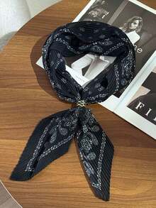 1pc 70cm Satin Bandana Neckerchief, Solid Color Scarf Decoration Ribbon For Bag - Multicolor - View 7