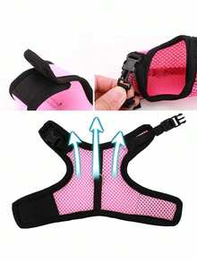 1pc Multicolor Rabbit Harness With Leash, Adjustable Rabbit Chest Strap, Cute Pet Collar And Leash Set For Small Animals Like Rabbit, Ferret, Lizard, Guinea Pig, Hamster - Multicolor - View 9