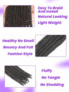 Tóc giả móc sợi xoăn xù 10 sợi, dài 6, 8, 10, 12 inch, tóc thật 10 inch, tóc nối kiểu dreadlock, tóc xoăn móc sợi, tóc xoăn bồng bềnh, tóc thật cho nam/nữ, làm thủ công, tóc nối dreadlock vĩnh viễn, có thể nhuộm, tẩy, xoăn, xoắn, tóc thật móc sợi màu đen tự nhiên - Natural Black - Xem 6