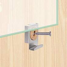 2 Set Spring Loaded Mirror Hanger Clips - Stainless Steel Mirror Wall Mounting Brackets With Wall Plugs And Screwsflp - Silver - View 3
