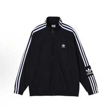 Adidas Warm-Up Slim 3-Stripes Track Jacket, Zipper Closure,Women's Track Jacket For Everyday Wear - 黑色 - 查看 13