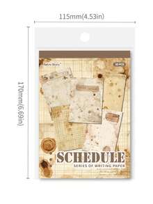 30 piezas/paquete Material de papel retro a cuadros Planificador de horario Papel para scrapbooking para suministros de diario, papel decorativo para manualidades de diarios chatarra - multicolor - Ver 2