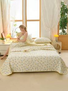1 chiếc chăn bông mềm mại, nhẹ, thích hợp cho mùa hè, chăn in họa tiết thời trang, phù hợp trang trí phòng ngủ, chất liệu 100% polyester mềm mại và nhẹ với họa tiết dập nổi, màu trơn in hình gấu trúc, đồ dùng cho đám cưới, trang trí phòng ngủ ngày Valentine, quà tặng lễ Phục sinh, quà tặng ngày của Mẹ, phù hợp cho mọi mùa. - Vàng nhạt - Xem 2