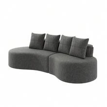 Sofás y Sillones - Gris oscuro + Lino + Espuma + 3 plazas - Ver 7