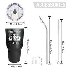 30oz Stainless Steel Tumbler Black White Options,  I Took A Dna Test And God Is My Father Graphic Cups, Insulated Travel Coffee Mug With Lid And Straw , Double Wall Vacuum Reusable Travel Cups, Funny Birthday Party Gift For Women & Men - 黑色 - 查看 3