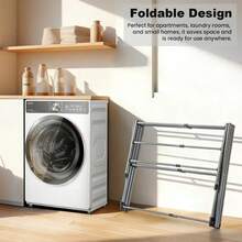 Shoze 3-Tier Expandable Foldable Clothes Drying Rack Heavy-Duty Rust-Resistant Laundry Rack For Indoor Outdoor Bathroom Balcony Silver - Silver - View 4