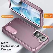 Case For Samsung Galaxy S22 Plus Capa Case - Built-In Stand With Two Screen Protectors - Pink, 41813047 - Dusty Blue - View 5
