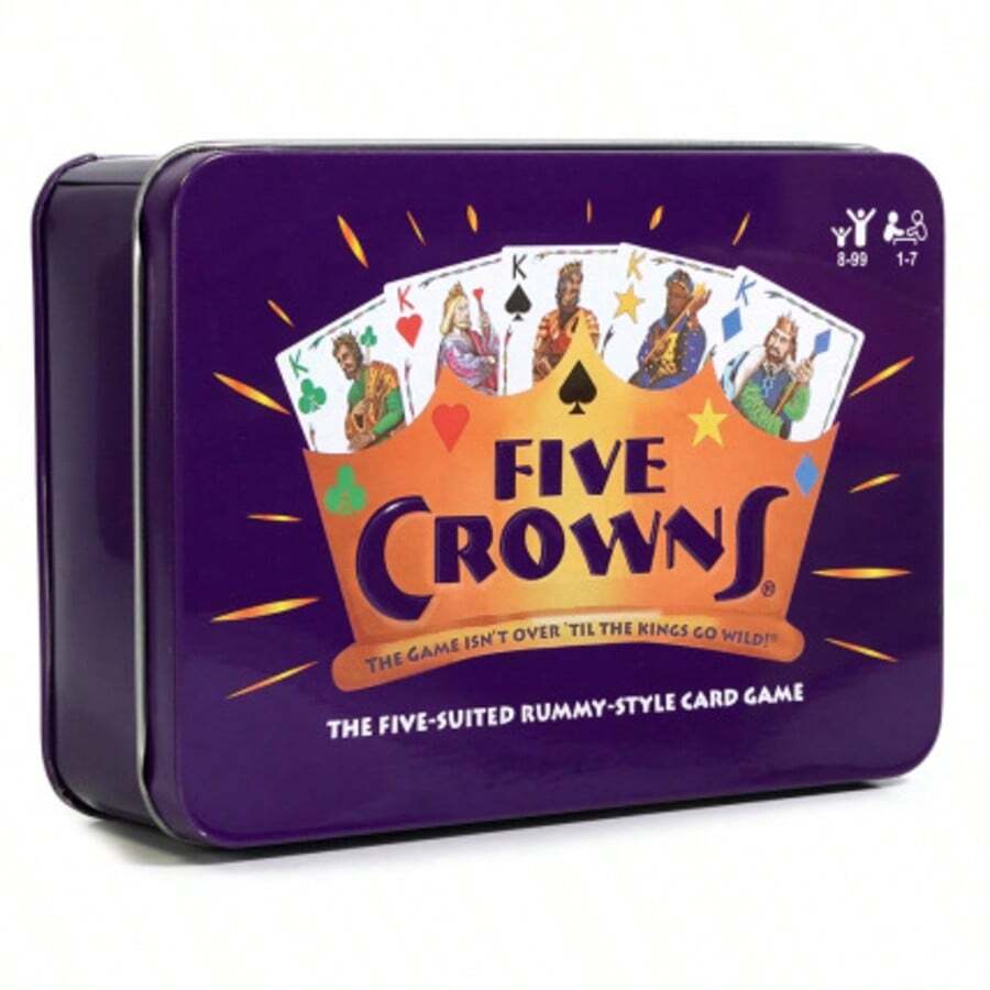 English Board Games FIVE CROWNS Crowns Board Game Cards Quiddler Wizard Toys - five crowns鐵盒 - 查看 1