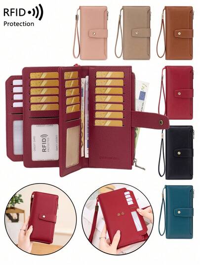 Fashion Long Zipper Wallet Phone Holder Multi-Slot Card Purse For Women Money Wallet Purse Wallet Long Wallet Travel Essential Summer
