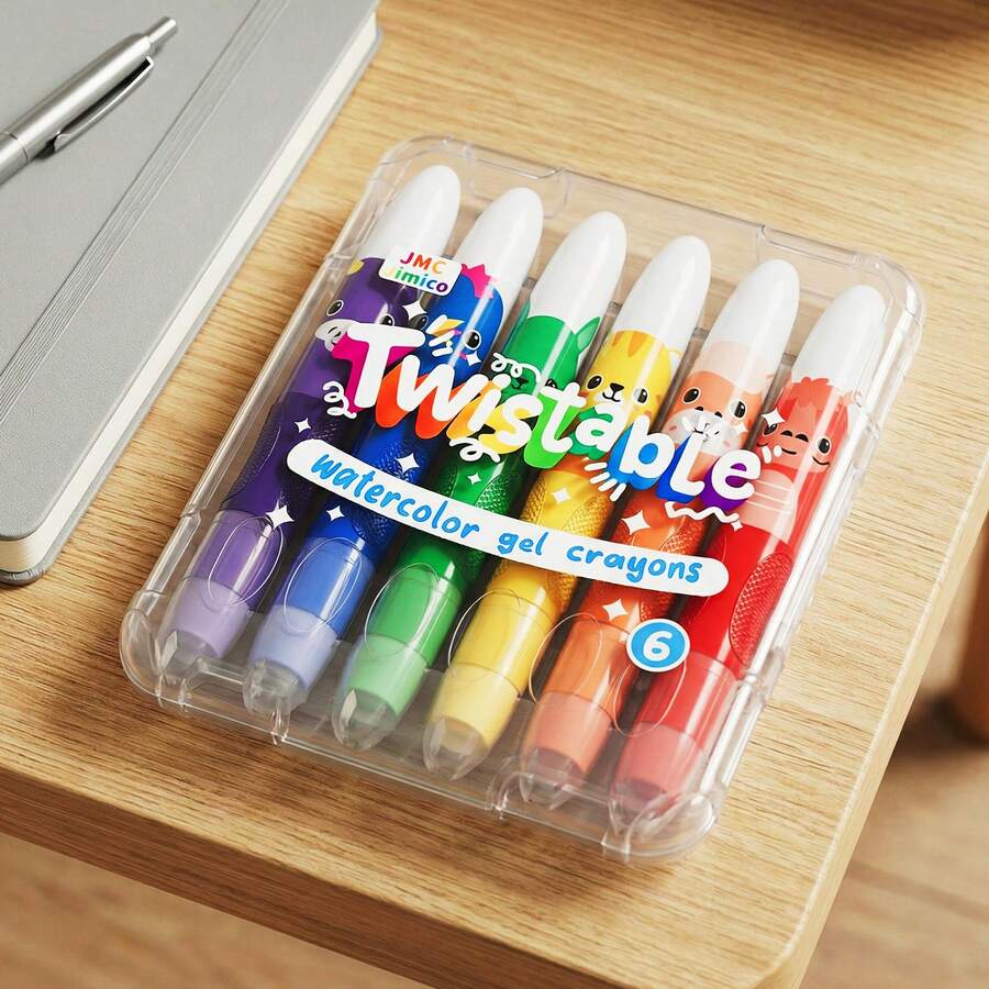 Twistable Gel Crayons For Artists,Silky Crayon Set For Glass And Paper With Clear Plastic Crayon Case, Holiday & Christmas Gift - B - Xem 1
