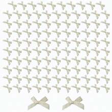 Mini Beige Bows100 Pcs Mini Bows 4x4cm Satin Ribbon Bows Small Bows Little Bows Mini Cake Bows Ribbon Bows Gift Bows For Gift Wrapping DIY Crafts Bow Decorations Beige Drr - Beige - View 6
