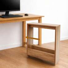 Shoze Modern Side Table With Magazine Rack Narrow End Table Slim Storage Organizer For Living Room Bedroom Office 55x20x65cm - Dark Oak - View 7