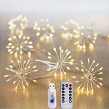 1 Dây đèn LED năng lượng mặt trời hình hoa bồ công anh và ngôi sao, thiết kế pháo hoa, sử dụng năng lượng mặt trời/USB, thích hợp trang trí phòng ngủ, phòng khách, nhà cửa, tiệc tùng, sinh nhật, ngày lễ, đám cưới, sân vườn, hiên nhà, ban công. - Nhiều màu - Xem 13