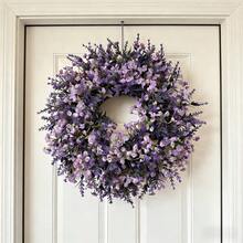 1pc Artificial Purple Lavender Wreath | High-Quality Oxidation-Resistant Fake Flowers Suitable For Spring Parties, Weddings, Bridal Bouquets, Tabletop Centerpieces, Gardens And Yards - Multicolor - View 7