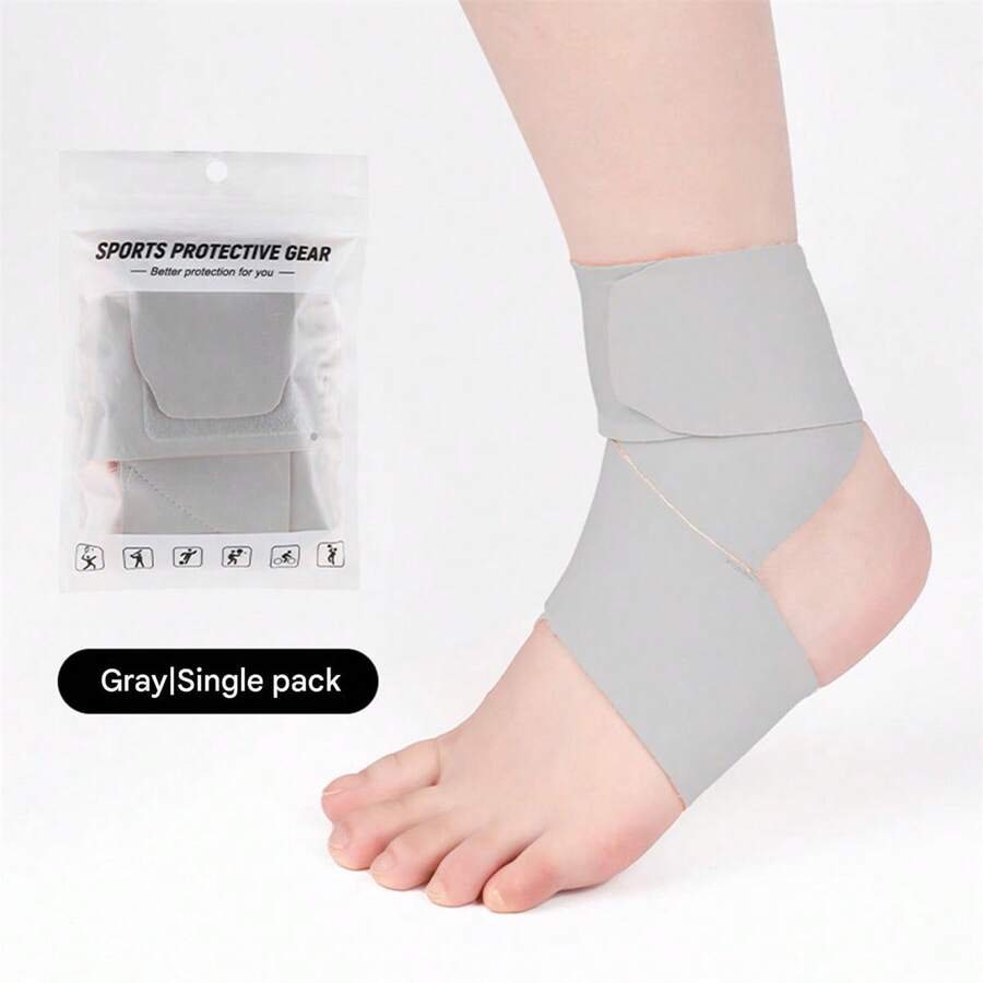 Women Men Ankle Brace Adjustable Compression Sprained Ankle Wrap Sports Ankle Support - Grey - View 1