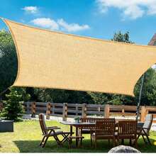 1pc Outdoor Camping Sunshade Net, Sun Protection Canopy, Yard Gazebo Sunshade Cloth, Breathable Triangular Sunshade Sail - B - View 3