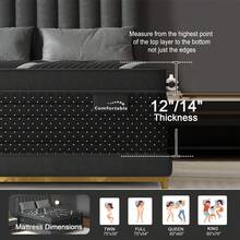 Duchess 12"14"Twin Full Queen King Size Bed Mattress In A Box, Medium Firm Hybrid Pocket Spring Gel Memory Foam Mattress For Motion Isolation & Silent Sleep&Lumbar Support & Pressure Relief - 14寸 - 查看 8
