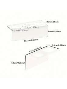 1 pieza Estante de almacenamiento de baño transparente de acrílico con 2/3 agujeros, soporte de pared para cepillos, organizador de tocador sin taladro para almacenar peines y artículos de tocador, soporte para peines y cepillos - 2 agujeros - Ver 6