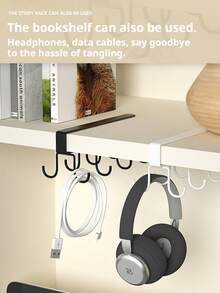 Soporte para tazas de metal, estante para tazas de café, gancho colgante para utensilios de cocina, gancho de almacenamiento montado en la pared, gancho de almacenamiento para gabinete, gancho de almacenamiento doméstico montado en la pared, adecuado para almacenamiento en la cocina y el armario, fácil de instalar, puede colgar ollas, espátulas, cucharas y otros accesorios de cocina - Multicolor - Ver 4