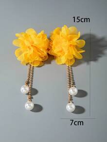 imoli 1 Paar Boho-Stil einfarbige Quasten Blumen Ohrringe, eleganter Luxus-Schmuck, perfektes Geschenk für Frauen im Strandurlaub - Verschiedenfarbig - Übersicht 8