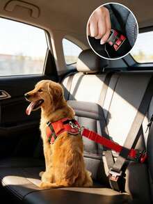 1pc Pet Car Safety Leash, Dog Retractable Traction Rope, Pet Traction Leash With Chest Strap Buckle, Heavy Duty Car Safety Belt, Suitable For Medium And Large Pets - Multicolor - View 6