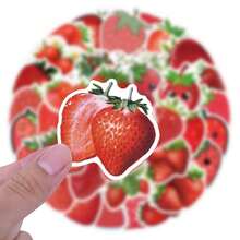 55PCS Strawberry Stickers Aesthetics Stickers Scrapbooking, Diary, Laptop, Bumper, Skateboard, Water Bottle, Computer, Phone Greeting Cards, Photo Albums, Furniture, Stickers - Random Style - View 6
