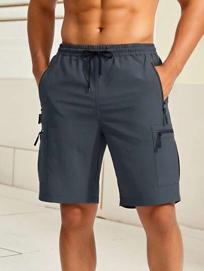 Men's Summer Casual Cargo Shorts, Multi-Pocket Outdoor Hiking Quick-Dry Breathable Shorts