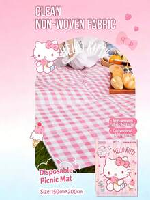 三件装三丽鸥一次性野餐垫，Hello Kitty、Pochacco、Cinnamoroll图案，150x200厘米大尺寸，防水、防潮、防沙、防草渍，易于清洁，无纺布材质，便携可折叠轻便，卫生一次性使用，防漏耐用，不粘草，隔离保护，是野餐、露营、海滩、公园、通勤、居家及其他户外活动的理想之选，三丽鸥粉丝的完美礼物，可爱卡通设计，日系卡哇伊图案，正版三丽鸥商品，时尚户外配件 - 多色 - 查看 6
