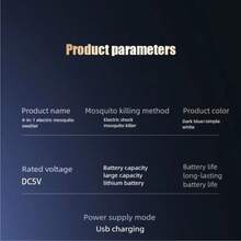OBOVAY 可折叠电蚊拍四合一灭蚊灯，可充电壁挂式，500mAh - 彩色 - 查看 7