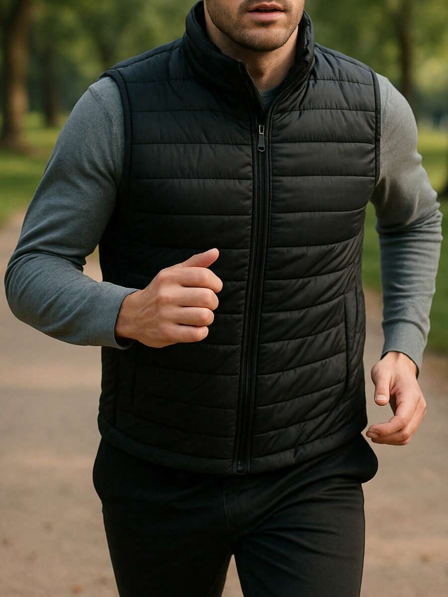 HPC POLO CHALECO PARA CABALLERO HOMBRE CASUAL BONITO, ligero, comodo - Negro - Ver 1