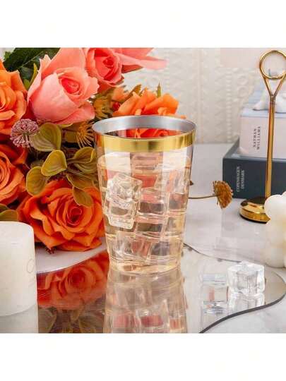 Bộ 20 ly vàng trong suốt, dung tích khoảng 200ml (7oz), thích hợp dùng cho cocktail, sâm panh, bia, martini, tráng miệng, lý tưởng cho các bữa tiệc và đám cưới.