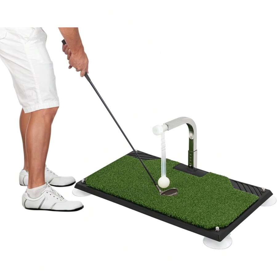 HOHOBLA Golf Swing Trainer - Golf Training Equipment With 5 Height Adjustments - Club Practice Simulator In Home & Indoor - Portable Golf Swing Practice Mat - 綠色 - 查看 1