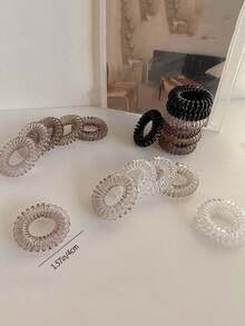 9个高弹螺旋发圈，新款清新造型发圈 - 彩色 - 查看 2