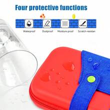 GAMINJA For Nintendo Switch Protective Case, Console Accessories Storage Bag, PU Material, Inner Pocket + Card Slot, Travel Storage Outdoor Waterproof Protective Cover - View 4
