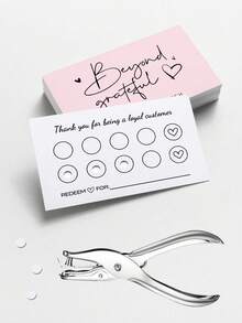 50pcs Customer Loyalty Punch Cards, Suitable For Retail Stores, Cafes, Restaurants, Hair Salons And Other Small Businesses Customer Reward Cards - Loyalty Card - View 1